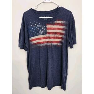USA Flag Galt Patriotic Short Sleeve Graphic Print T-shirt Men's XL Blue 1121